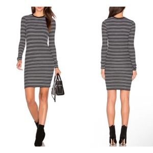 ATM Striped Ribbed Pima Cotton Mini Coastal Preppy Quiet Luxury T-shirt Dres…